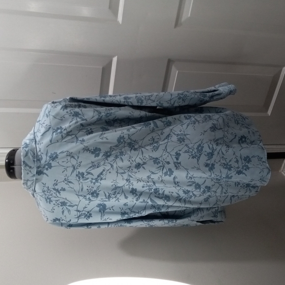 Liz Clairborne Village Sport Shirt   Blue Floral Size 2X - Picture 2 of 8